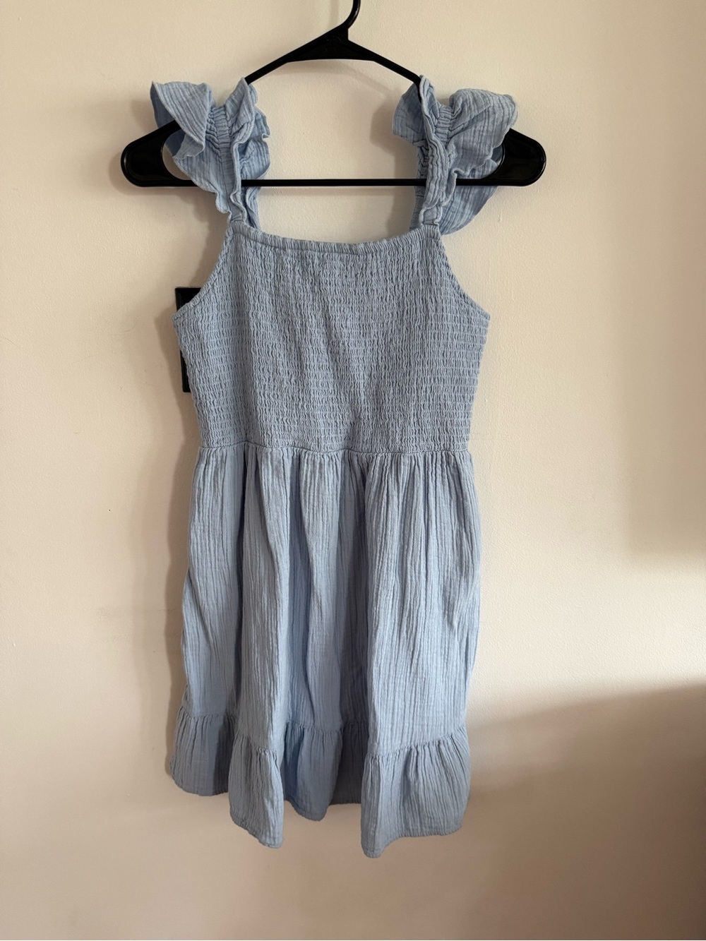 Cat & Jack Light Blue Smocked Ruffle Strap Dress
